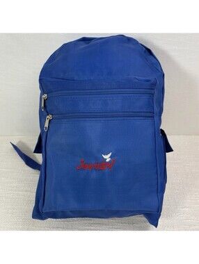 Christian Backpack "Jesus Is Lord" embroidered Blue Bible Study Bag, Kids School